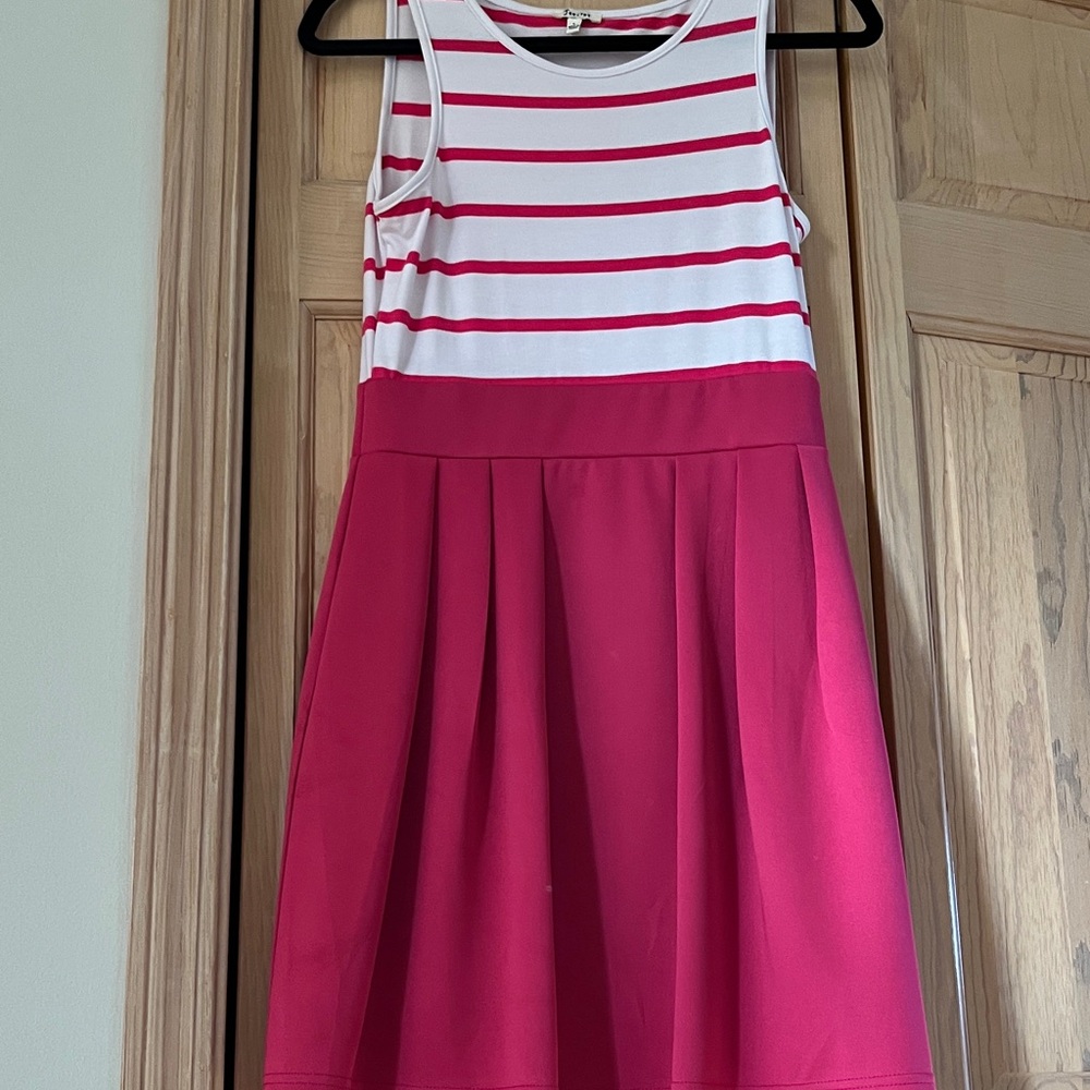 Striped Pink and White Juniors Dress